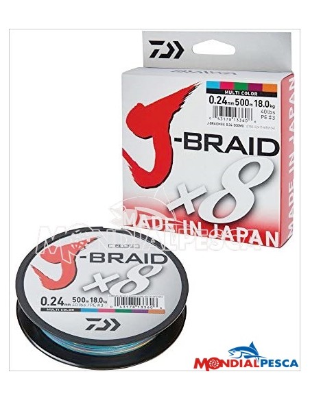DAIWA J-BRAID X8 500MT MULTICOLOR