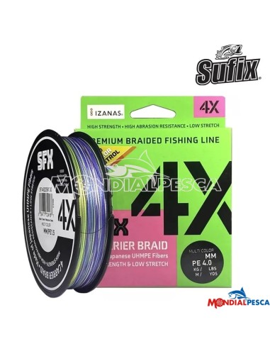 SUFIX SFX CARRIER BRAID 4X MULTICOLOR 300MT 0.235MM