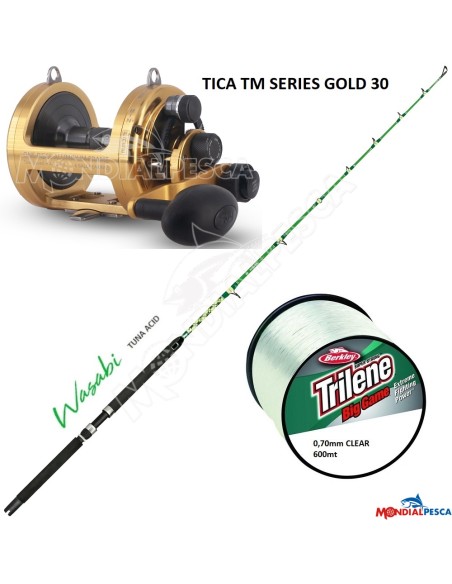 COMBO TICA TM SERIES GOLD 30+ CANNA TICA WASABI TUNA ACID 30LB + BERKLEY TRILENE BIG GAME 600MT CLEAR 0.70MM