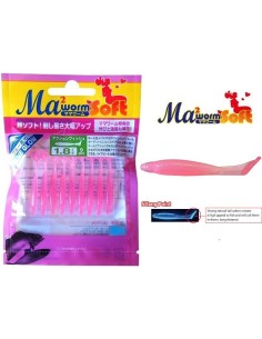MA WORM SOFT ACTION FISH 1.8 col. S/PBG BLUE GLOW