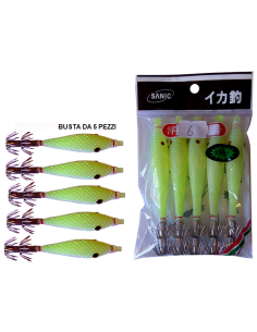 SQUID SEA WOOD 11cm col. 6 GLOW