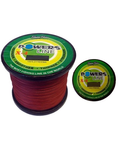 POWERS LINE X-4 1000mt 0.41mm 45kg MOSS RED